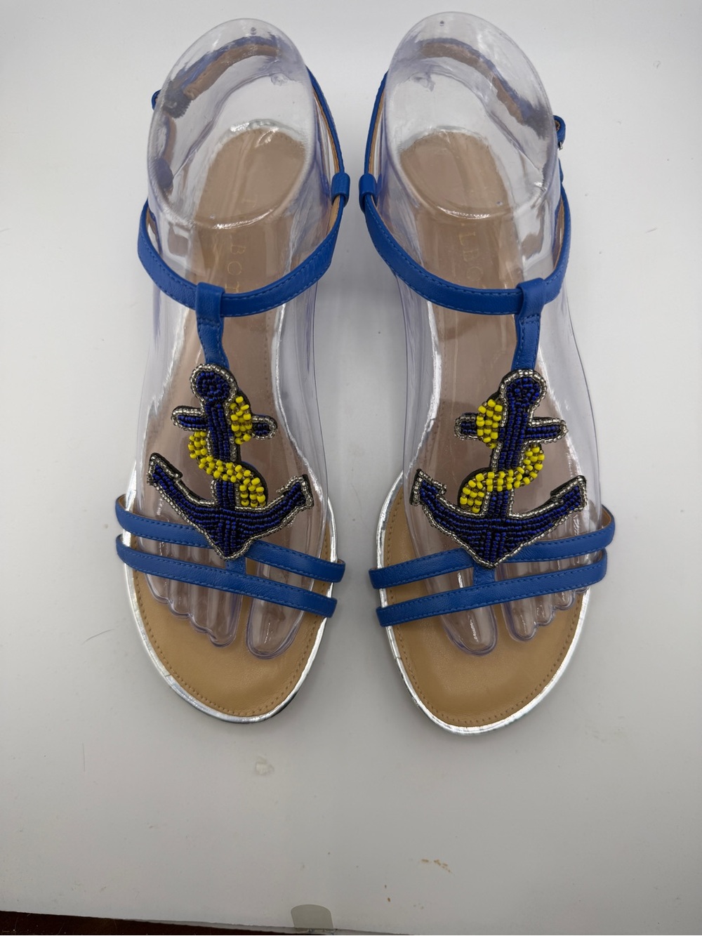 Talbots Anchor Beaded T-Strap Sandals 7.5 - Picture 3 of 9